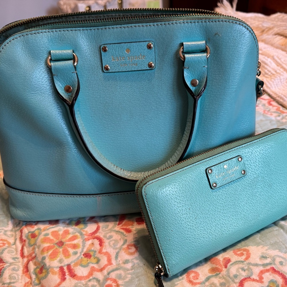 Kate Spade Turquoise Satchel and Wallet